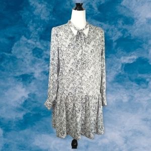 Lila Rose Flaired Printed Long Sleeve Dress